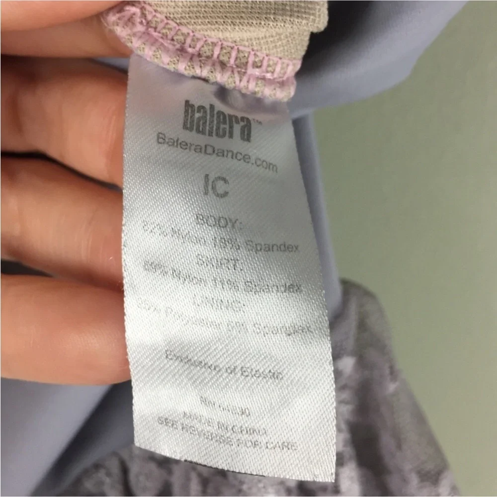 Balera Gray Lace Cap Sleeve Dance Dress Size IC